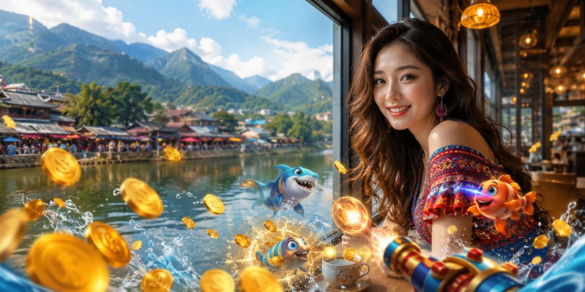Người chơi thư giãn với trò bắn cá online bên tách cà phê sáng tại Sapa